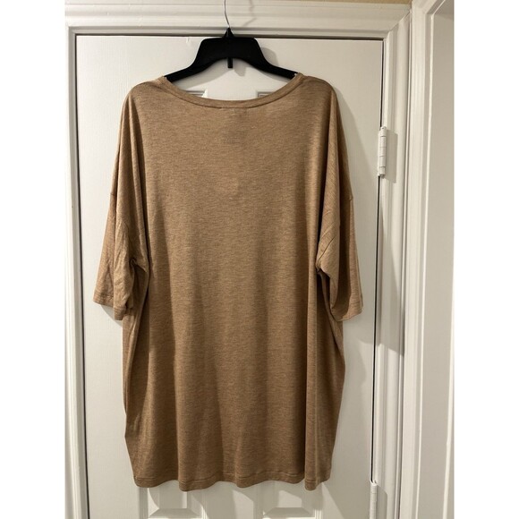 Lafayette 148 womens Scoop Neck Knit Tunic Top size XXL Tan Dolman Sleeve $498 - Picture 8 of 11